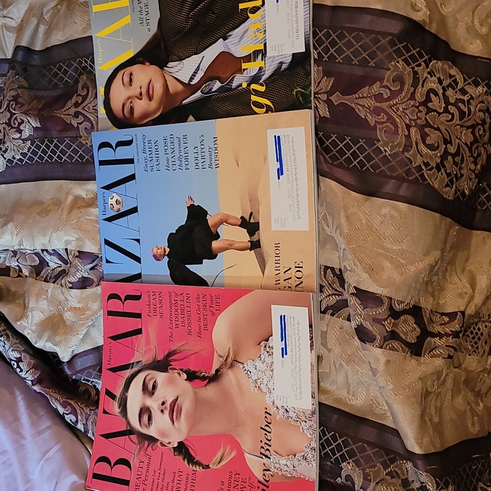 3 New issues of Harper's Bazaar mag May-Aug 2021